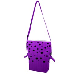 Two tone purple with black strings and ovals, dots. Geometric pattern Folding Shoulder Bag