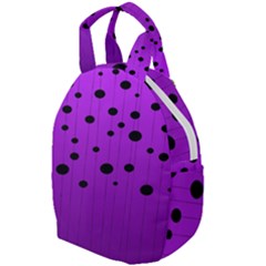 Two tone purple with black strings and ovals, dots. Geometric pattern Travel Backpacks