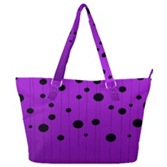 Two tone purple with black strings and ovals, dots. Geometric pattern Full Print Shoulder Bag