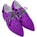 Two tone purple with black strings and ovals, dots. Geometric pattern Pointed Oxford Shoes View3