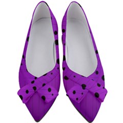 Two tone purple with black strings and ovals, dots. Geometric pattern Women s Bow Heels