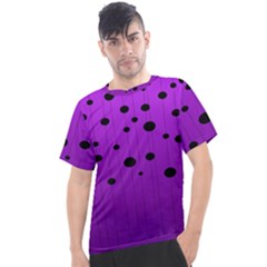 Two tone purple with black strings and ovals, dots. Geometric pattern Men s Sport Top