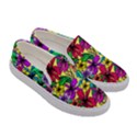 Hibiscus flowers pattern, floral theme, rainbow colors, colorful palette Women s Canvas Slip Ons View3