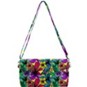 Hibiscus flowers pattern, floral theme, rainbow colors, colorful palette Removable Strap Clutch Bag View1