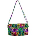 Hibiscus flowers pattern, floral theme, rainbow colors, colorful palette Removable Strap Clutch Bag View2