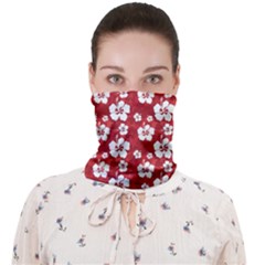 Red Hibiscus Flowers On Face Covering Bandana (adult) by CowCowBandana