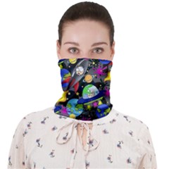 Colorful Space Frizzle Letter Face Covering Bandana (adult)