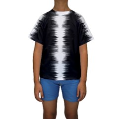 Black And White Noise, Sound Equalizer Pattern Kids  Short Sleeve Swimwear by Casemiro