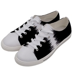 Black And White Noise, Sound Equalizer Pattern Women s Low Top Canvas Sneakers by Casemiro