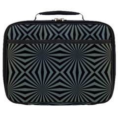 Geometric Pattern, Army Green And Black Lines, Regular Theme Full Print Lunch Bag by Casemiro