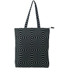 Geometric Pattern, Army Green And Black Lines, Regular Theme Double Zip Up Tote Bag by Casemiro