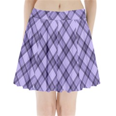 Pastel Purple And Steel Black Lines Pattern, Retro Tartan, Classic Plaid Pleated Mini Skirt by Casemiro