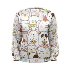 Cute-baby-animals-seamless-pattern Women s Sweatshirt