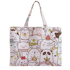 Cute-baby-animals-seamless-pattern Zipper Mini Tote Bag