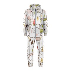 Cute-baby-animals-seamless-pattern Hooded Jumpsuit (kids)