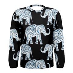 Elephant-pattern-background Men s Long Sleeve Tee by Sobalvarro