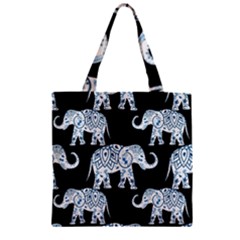 Elephant-pattern-background Zipper Grocery Tote Bag by Sobalvarro