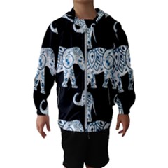 Elephant-pattern-background Kids  Hooded Windbreaker by Sobalvarro