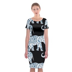 Elephant-pattern-background Classic Short Sleeve Midi Dress by Sobalvarro