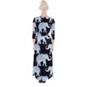 Elephant-pattern-background Quarter Sleeve Wrap Maxi Dress View2