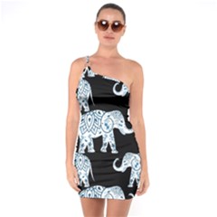 Elephant-pattern-background One Soulder Bodycon Dress by Sobalvarro