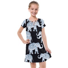 Elephant-pattern-background Kids  Cross Web Dress by Sobalvarro