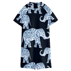 Elephant-pattern-background Kids  Boyleg Half Suit Swimwear by Sobalvarro