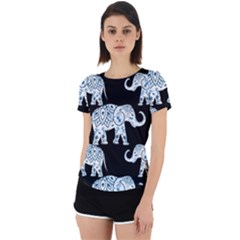 Elephant-pattern-background Back Cut Out Sport Tee by Sobalvarro