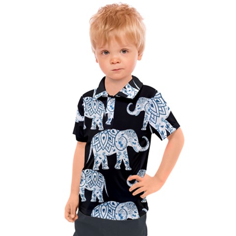 Elephant-pattern-background Kids  Polo Tee by Sobalvarro