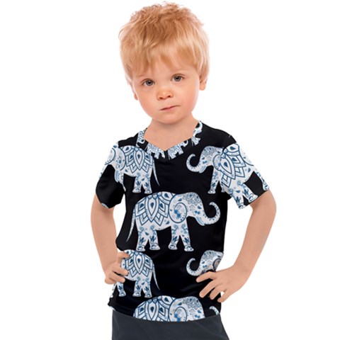 Elephant-pattern-background Kids  Sports Tee by Sobalvarro