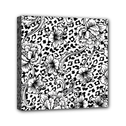 Vector-eclectic-fabric-seamless-pattern-animal-background-with-baroque-ornament Mini Canvas 6  X 6  (stretched) by Sobalvarro