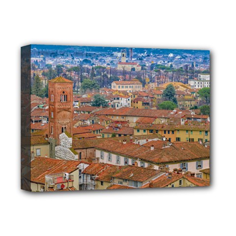 Lucca Historic Center Aerial View Deluxe Canvas 16  X 12  (stretched)  by dflcprintsclothing