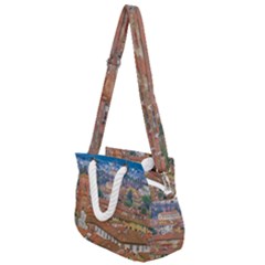 Lucca Historic Center Aerial View Rope Handles Shoulder Strap Bag by dflcprintsclothing