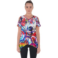 Crazy Grafitti Cut Out Side Drop Tee by essentialimage