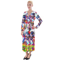 Crazy Grafitti Velvet Maxi Wrap Dress by essentialimage