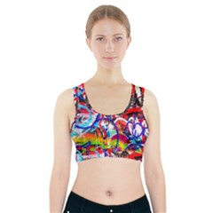 Crazy Grafitti Sports Bra With Pocket by essentialimage