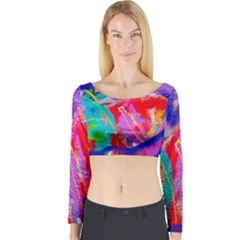 Crazy Graffiti Long Sleeve Crop Top by essentialimage