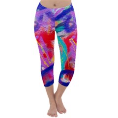 Crazy Graffiti Capri Winter Leggings 