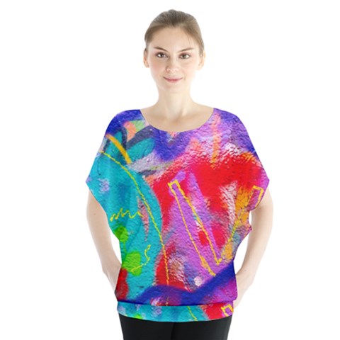 Crazy Graffiti Batwing Chiffon Blouse by essentialimage