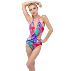 Crazy Graffiti Plunging Cut Out Swimsuit by essentialimage