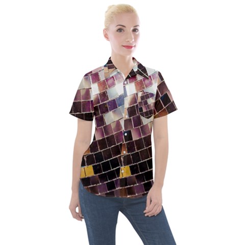 Disco Ball Women s Short Sleeve Pocket Shirt by essentialimage