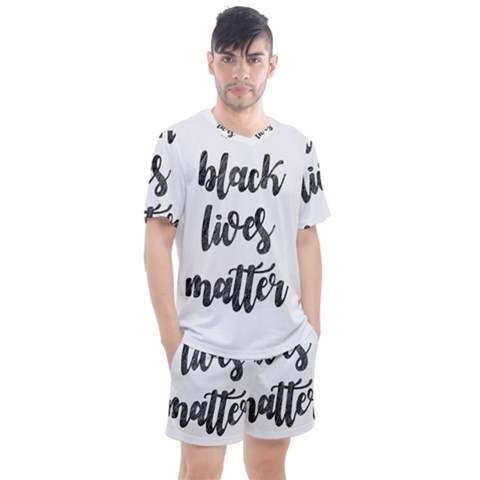 Black Lives Matter Men s Mesh Tee And Shorts Set by Valentinaart