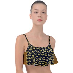 Free Peace Frangipani In Plumeria Freedom Frill Bikini Top by pepitasart