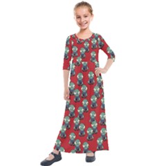 Zombie Virus Kids  Quarter Sleeve Maxi Dress by helendesigns