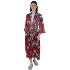 Zombie Virus Maxi Satin Kimono by helendesigns