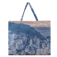 Aerial Cityscape Quito Ecuador Zipper Large Tote Bag by dflcprintsclothing