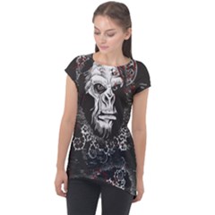 Monster Monkey From The Woods Cap Sleeve High Low Top by DinzDas