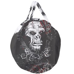 Monster Monkey From The Woods Giant Round Zipper Tote by DinzDas