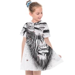 Monster Monkey From The Woods Kids  Sailor Dress by DinzDas