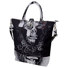 Monster Monkey From The Woods Buckle Top Tote Bag by DinzDas
